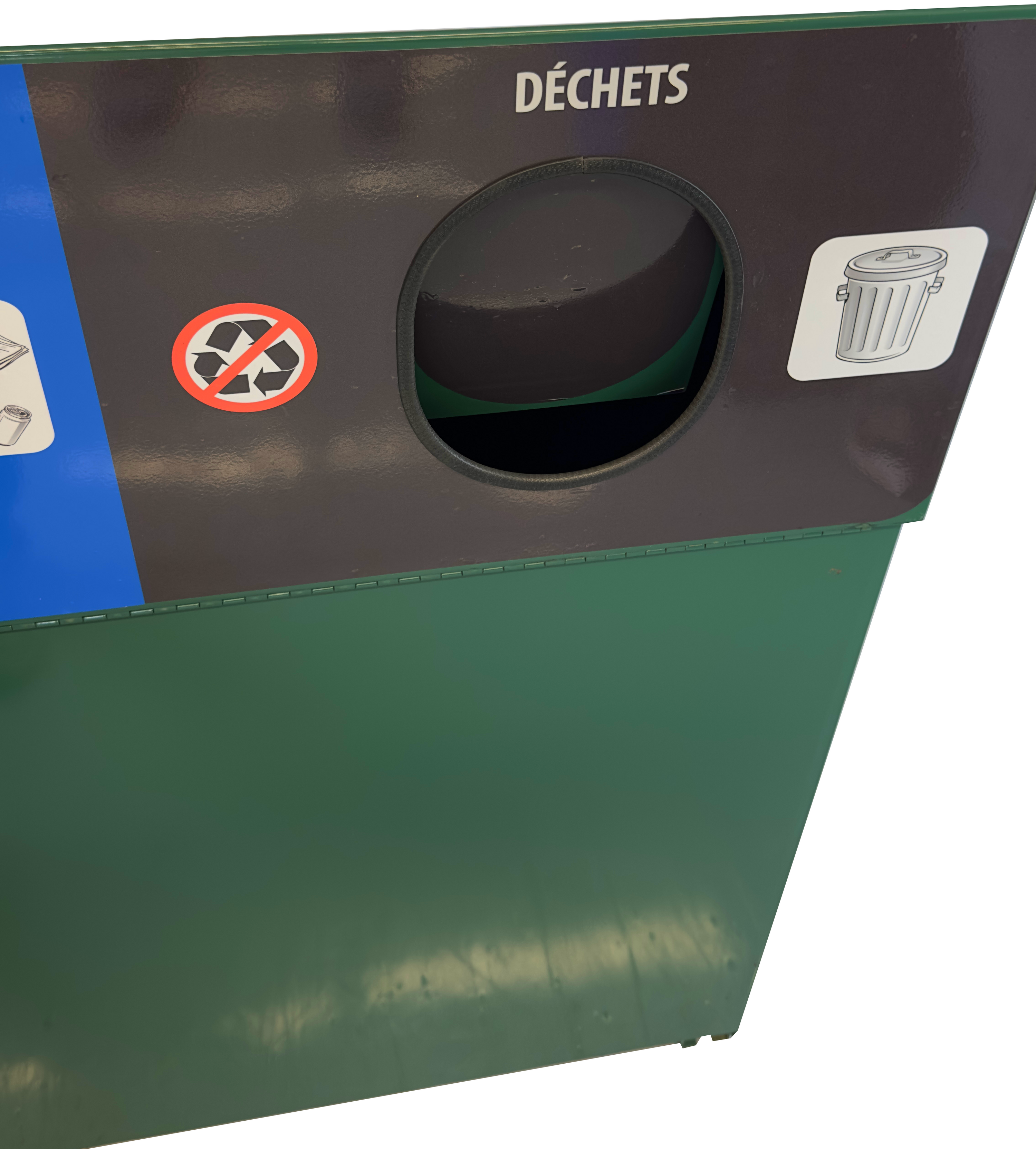 Ilot de tri extérieur en aluminium - Vert - 2 voies