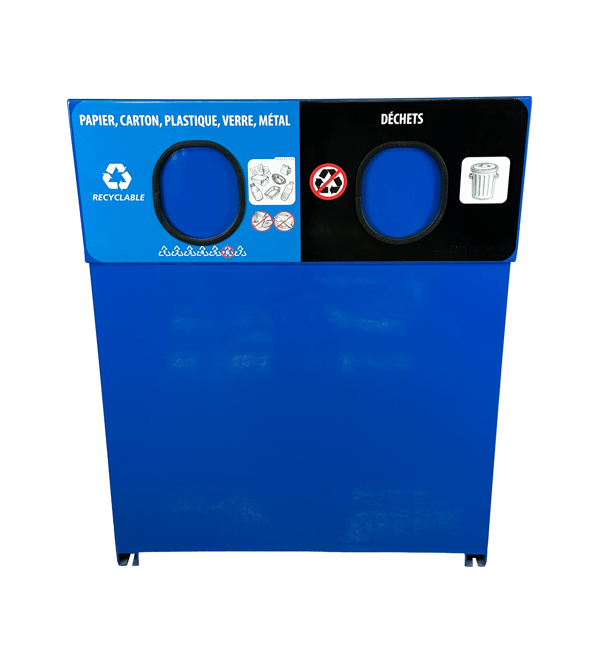 Ilot de tri extérieur en aluminium - Bleu - 2 voies