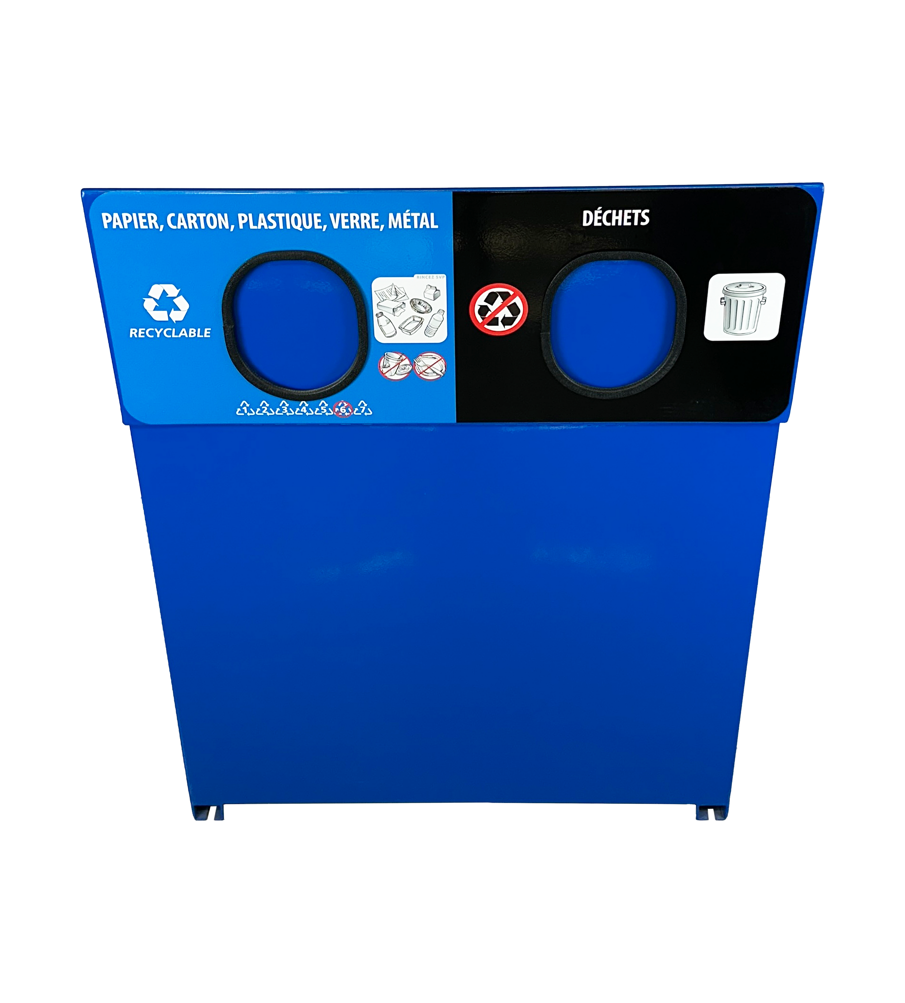 Ilot de tri extérieur en aluminium - Bleu - 2 voies