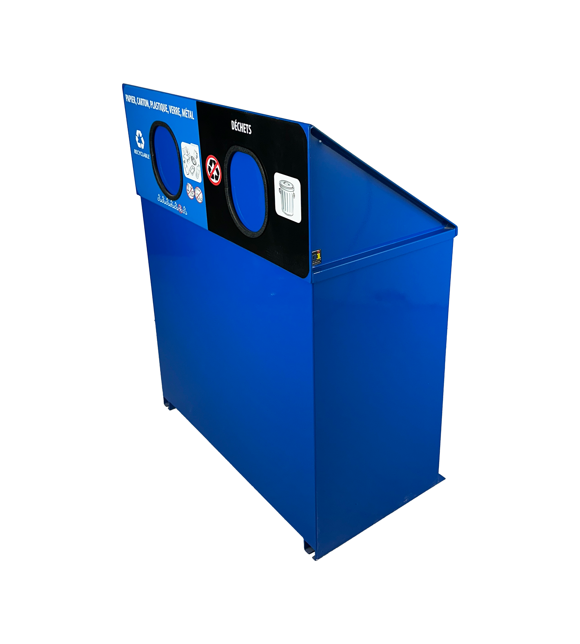 Ilot de tri extérieur en aluminium - Bleu - 2 voies