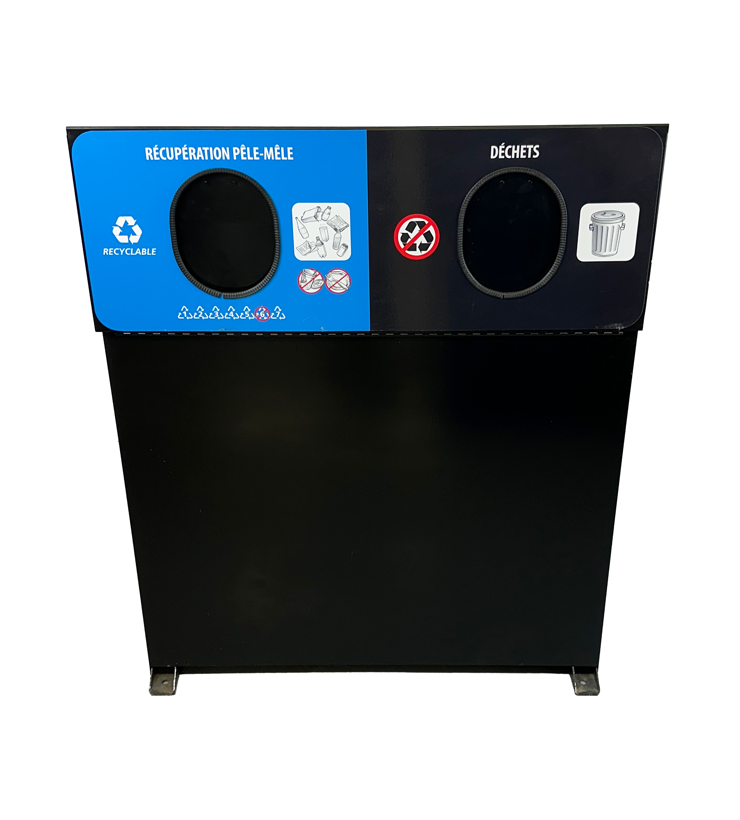 Ilot de tri extérieur en aluminium - Noir - 2 voies