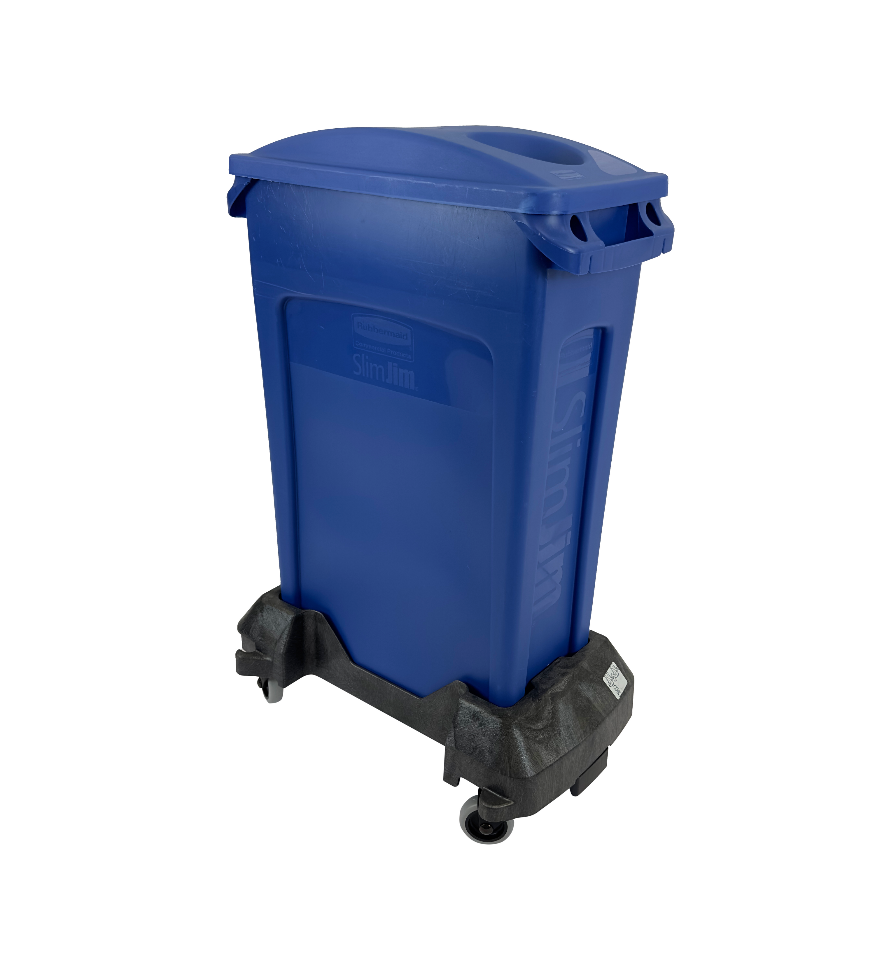 Support à roulettes pour poubelle en plastique