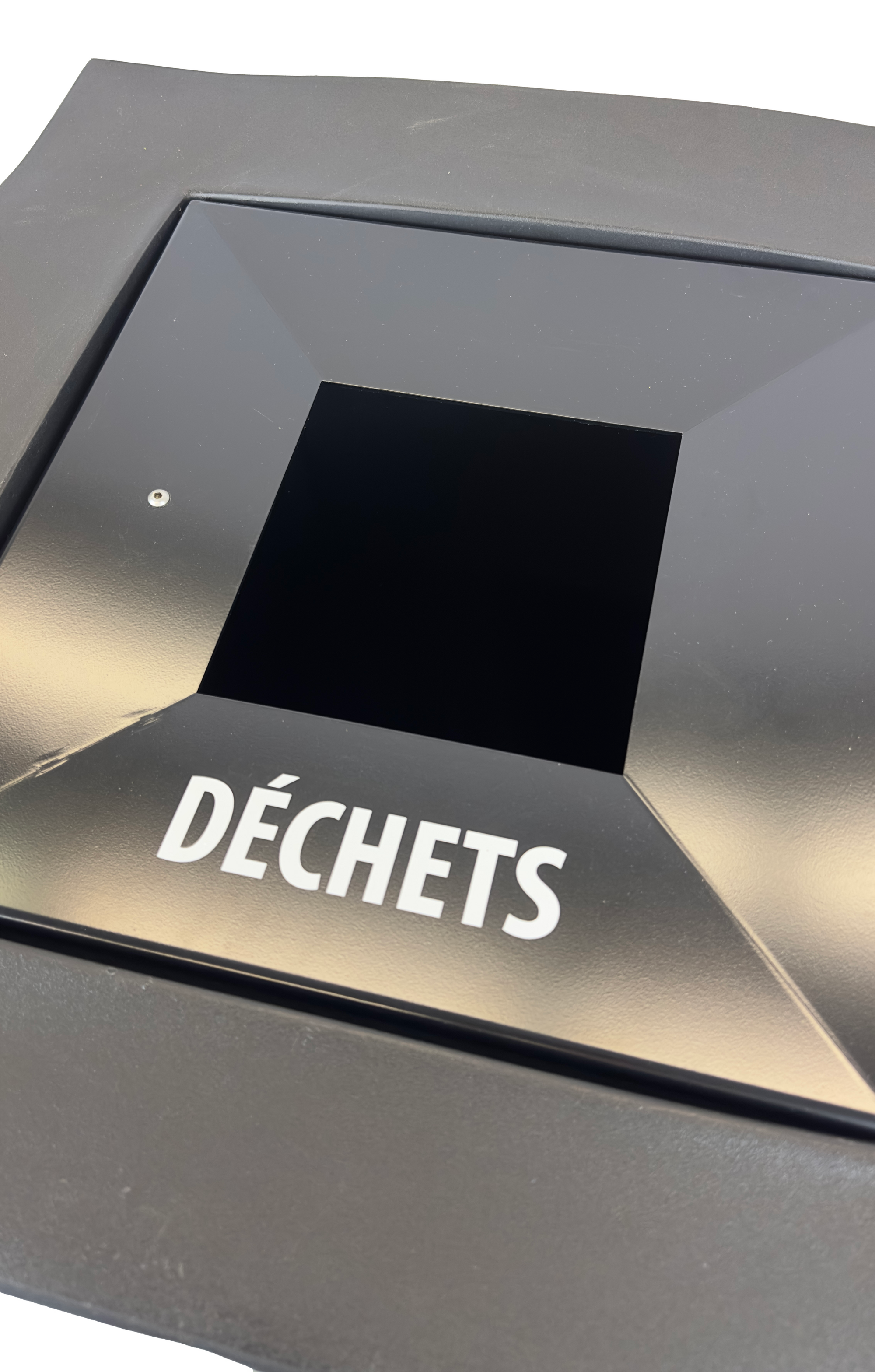 Poubelle intérieur/extérieur - Ouverture carrée - Noir