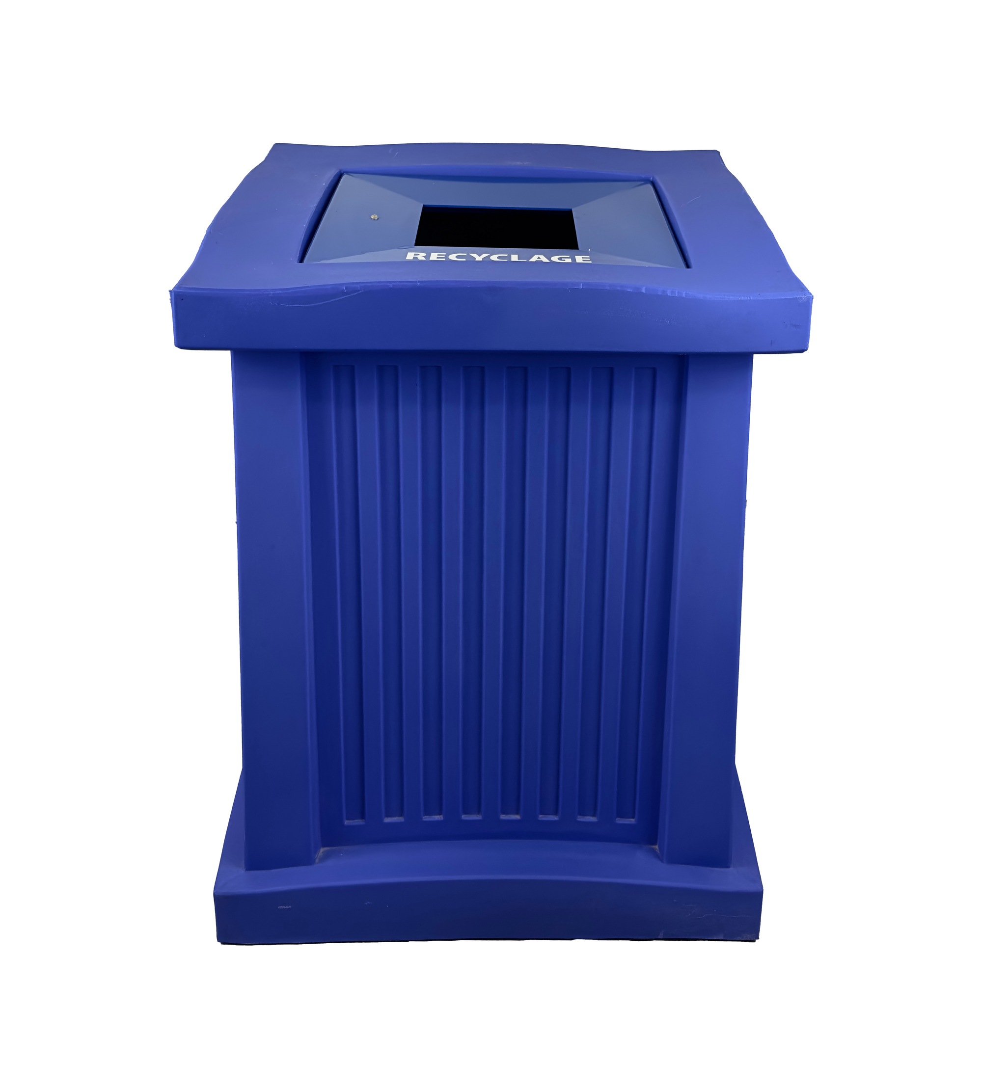 Poubelle intérieur/extérieur - Ouverture carrée - Bleu