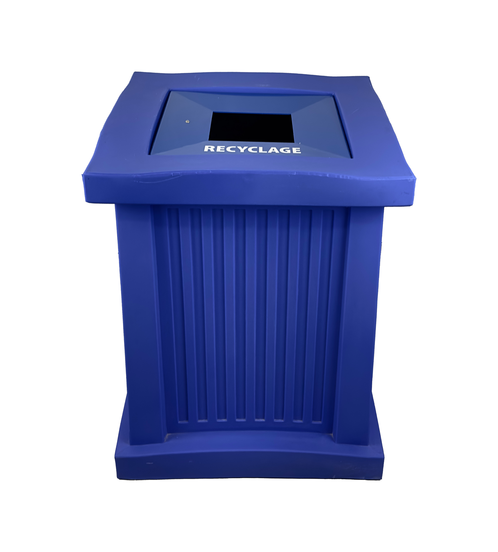 Poubelle intérieur/extérieur - Ouverture carrée - Bleu